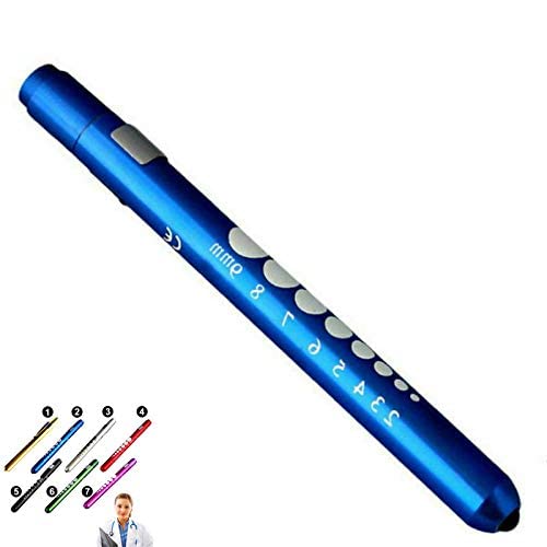 Supertool - Mini bolígrafo con luz de diagnóstico médico, mini linterna LED reutilizable para el hogar, al aire libre, médico, enfermera, EMT, emergencia (azul, 1 unidad)