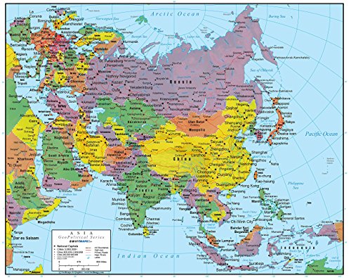 Swiftmaps Asia - Mapa de Pared (edición geopolítica, Laminado de 18 x 22)