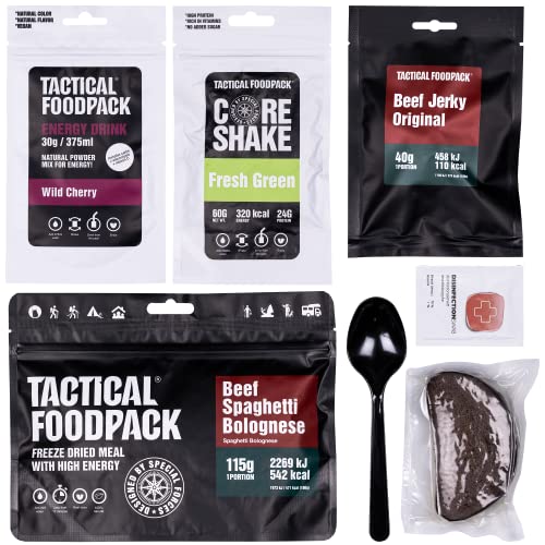 Tactical Foodpack 1 x Meal Ration ECHO 346g – Alimento de emergencia para 1 persona – 5651 kJ / 1348 kcal – Resistente hasta 2030 – Alimentos de supervivencia para emergencias al aire libre