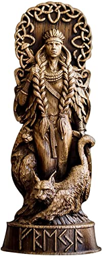 TAECOOOL Estatua de Resina de Dios nórdico, panteones escandinavos, estatuilla de Dioses nórdicos Artesanía mitología vikinga, gabinete de Vino hogar Shelt Librería Escultura oramento (Freyja)