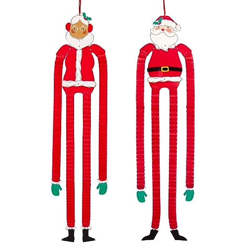 Talking Tables Mrs & Mr Santa Clause - Decoraciones navideñas Reutilizables para Colgar añaden Algo de alegría navideña a Cualquier hogar, Oficina o Aula. El Producto y el Embalaje están Hechos de