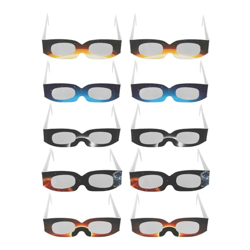 Tangxi 10 Gafas de Eclipse Solar, Revestimiento Antirreflectante, Gafas de Sol Seguras para Visión Directa del Sol, Gafas de Sol de Protección para los Ojos para Adolescentes y Adultos