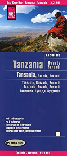 Tanzania, Ruanda, Burundi, mapa de carreteras impermeable. Escala 1:1.200.000. Reise Know-How.: world mapping project (Tanzania (1:1.000.000))