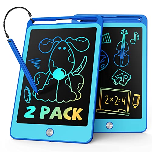 TEKFUN 2 Pack de tableta LCD para niños de 8.5 pulgadas con correa para el lápiz y reutilizable,juguetes educativos para niños pequeños,regalo de cumpleaños para niños y niñas de 3-7 años de edad.