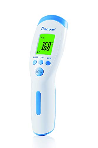 Termómetro Berrcom Digital Sin Contacto para Bebés, Niños y Adultos con 3 Modos de Funcionamiento para medir Temperatura (Corporal, Habitación y Objetos) Ambiente Casa Alerta Fiebre Infrarrojos