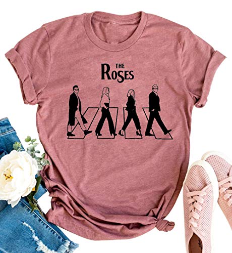 The Roses Funny Rose Apothecary T Shirt Mujer Cute Ew David Graphic Tees Camisa Moira Rose Manga Corta Show Tops - rosa - Small
