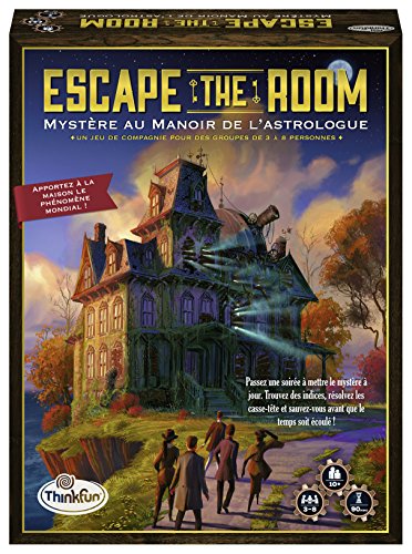 Thinkfun – Escape The Room – Misterio en la Mansión del Astrólogo – Juego de Escape – Cooperativo – de 3 a 8 Jugadores Desde 13 años – Ravensburger 76315 – Versión Francesa