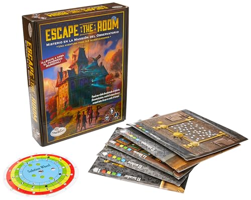 ThinkFun - Escape The Room: Mistero en la Mansión del Observatorio, Juego de Lógica e Investigación, Juego de Mesa para Niños y Adultos, 3-8 Jugadores, Edad 10+ Años