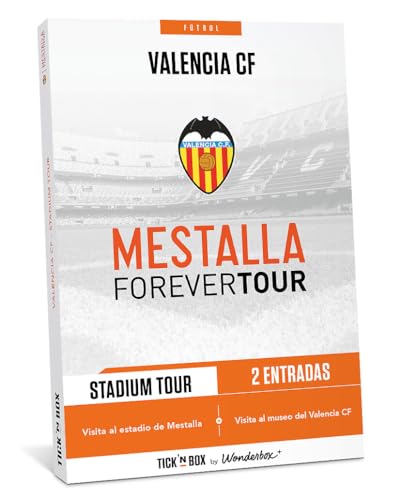 Tick&Box - Caja Regalo - Valencia CF - Museo + Tour - 2 entradas para una Visita al Estadio de Mestalla + Museo del Valencia C - Idea Regalo Original Supporters