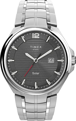 Timex Solar - Reloj para hombre de 43mm de acero inoxidable TW2V39600