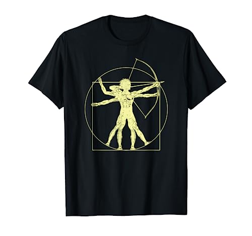 Tiro con arco Flecha Leonardo Da Vinci Hombre de Vitruvio Camiseta