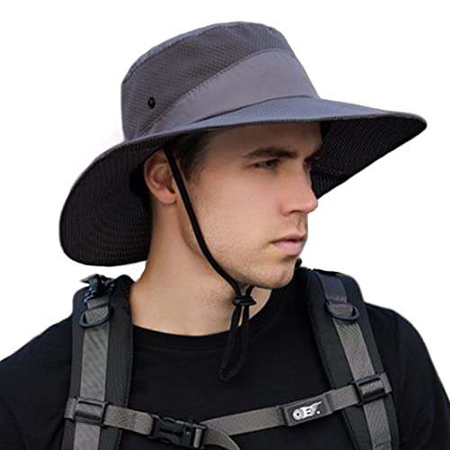 TONXX Sombrero de pesca con protección UV, sombrero de protección solar con red, sombrero de senderismo de ancha, sombrero de safaris, sombrero de playa, sombrero de camping