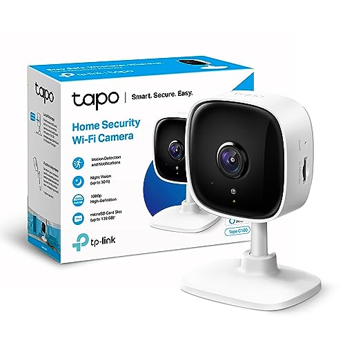 TP-Link TAPO - 1080P Cámara Vigilancia WiFi Interior,para Bebés y Mascotas, Visión Nocturna, Detección de Movimiento, Audio Bidireccional, Almacenamiento SD, Compatible con Alexa, Color Blanco