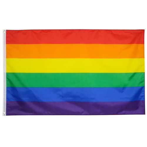 TRIXES Bandera de arcoíris pequeña – Banderas de orgullo LGBTQ / Bandera – Accesorios para exteriores e interiores para el mes del orgullo, carnaval, festivales, fiesta– lesbianas, gay, bi, trans
