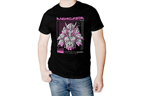 TusPersonalizables Camiseta Algodón Caballeros del Zodiaco Armadura Andromeda (M, Negro)
