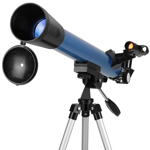 Tuword Telescopio para Niños, Telescopio Refractor para Niños con Visor y Trípode, Adaptador de Teléfono Inteligente