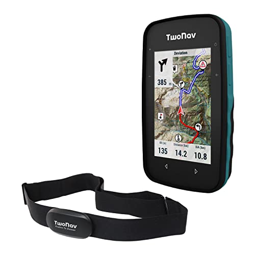 TwoNav Cross Plus + Pulsómetro, GPS con Pantalla 3.2 Pulgadas para MTB, Ciclismo, Trekking o Senderismo con mapas incluidos