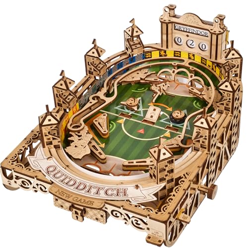 UGEARS Harry Potter Quidditch Flíper - Puzzle 3D Pinball Maquetas para Construir - Maqueta de Madera con Emocionante Jugabilidad - Ideal para Aficionados de Modelos en Madera y Juegos de Pinball