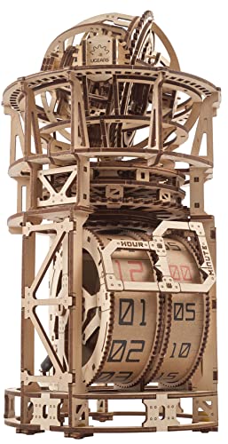 UGEARS Sky Watcher Reloj de Escritorio - Regalo del día del Padre Reloj de Mesa astronómico Kits de Modelo de Madera para Adultos para Construir - Kits de Reloj de Madera Rompecabezas 3D