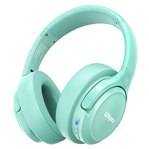 Uliptz Auriculares Inalámbricos Bluetooth, 65 Horas de Reproducción, 6 Modos de Sonido EQ, Auriculares Inalámbricos Diadema Estéreo HiFi, Audifonos Bluetooth 5.3 para PC/Teléfono (Verde)