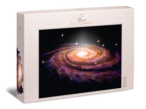 Ulmer Puzzleschmiede - Puzzle Galaxia - Puzzle de 1000 Piezas en el Espacio y el Universo - Espectacular Galaxia en Espiral como ilustración 3D - Andromeda, astronomía, Galaxy, Deep Space