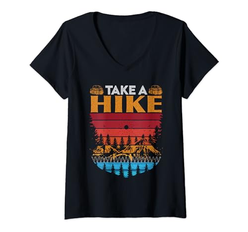 Una caminata explorando senderismo en Estados Unidos Parques Nacionales al aire libre Camiseta Cuello V