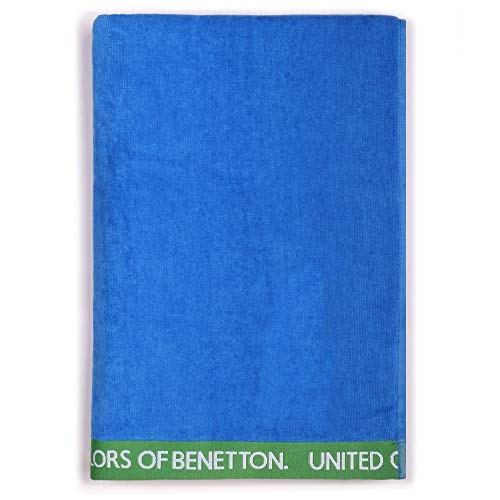 UNITED COLORS OF BENETTON, Toalla de playa 90x160cm 380gsm velour 100% algodón azul Casa Benetton, 90x160