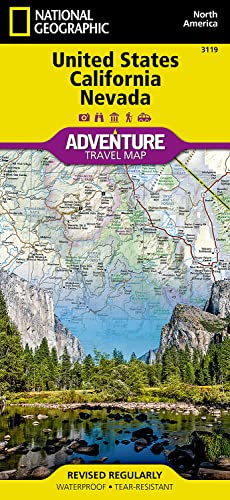 United States, California And Nevada Adventure Map (National Geographic Adventure Travel Map) [Idioma Inglés]: North America: 3119 (National Geographic Adventure Travel Map, 3119)