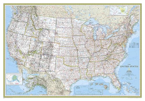 United States Classic, Laminated: Wall Maps U.S. (National Geographic Reference Map)