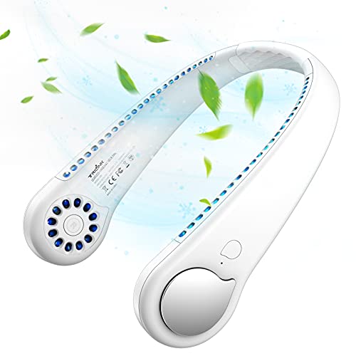 USB Portátil PequeñO Ventilador de Cuello Sin Aspas con Flujo de Aire 360°, Mini Recargable Manos Libres Ventilador de Banda Silencioso eléctrico, Personal Neck Fan para Deporte Oficina Hogar Viajar