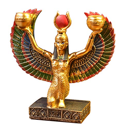 Uziqueif ISIS Diosa Egipcia Arrodillada Egipto Decoración, Estatua Adornos Esculturas Decoración Egipcia Estatua Diosa De La Belleza Estatua Dios Egipcio Estatua ISIS Escultura Dios De La Tierra,Oro
