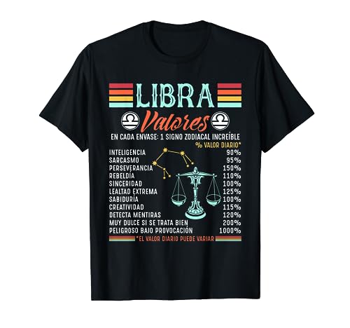 Valores Signo Zodiacal Libra Horóscopo Astrología Zodiaco Camiseta