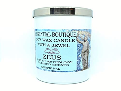 Vela esencial de la boutique con un collar Zeus Imperial Dios único aroma joya vela