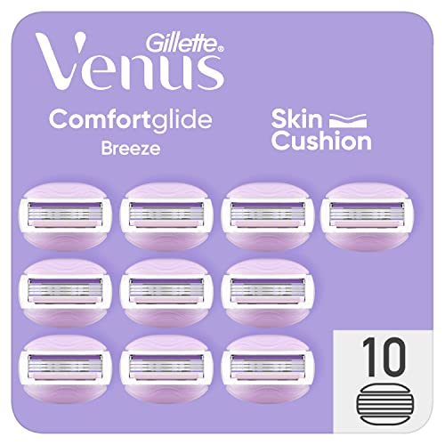 Venus Gillette Venus Comfortglide, Breeze, Recambios Para Maquinilla De Mujer, Pack De 10 Recambios, Depilación Suave, Apurada Y Duradera