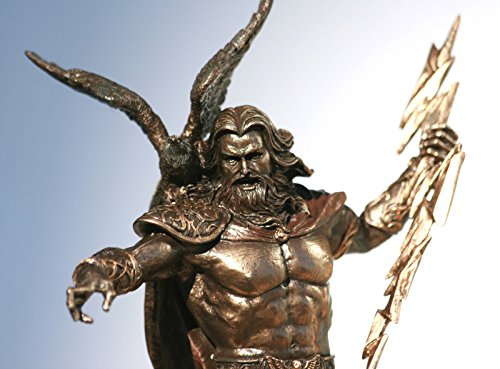Veronese Zeus Mitología griega Padre de Dioses que sostiene Thunderbolt y águila (Estatua de bronce fundido en frío/escultura 25x19x14cm/9.84x7.48x5.51 pulgadas)