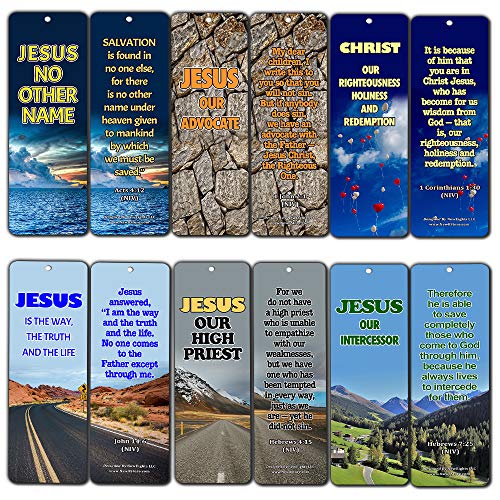 Versículos de la Biblia sobre Jesús salva (paquete de 12) – Colección de versículos de la Biblia sobre Jesús Nuestro Salvador