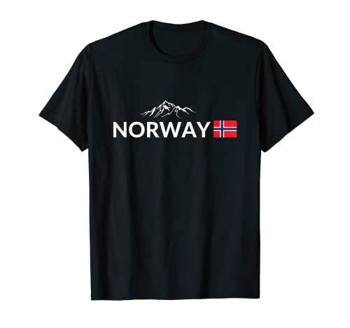 Viaje al aire libre de la montaña de la bandera de Noruega Camiseta