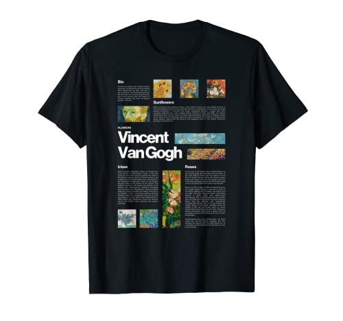 Vincent Van Gogh Biografía tipográfica - Post Impresionismo Art Camiseta