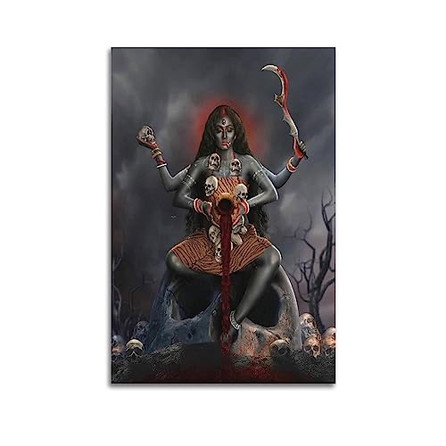VZRSQZK Póster decorativo de la diosa Kali, póster de pintura decorativa, lienzo, pósteres de pared e impresión artística moderna para decoración de dormitorio familiar, 20 x 30 cm