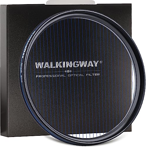 Walking Way 72MM Filtro e Lente de Efecto Anamórfico de Raya Azul, Vidrio Óptico Ultra Claro con Marco Giratorio para Cámara DSLR
