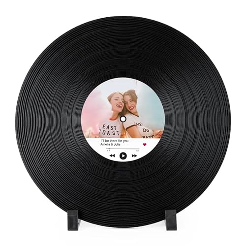 Wanapix | Disco de Vinilo Personalizado | Canción Spotify | Vinilo Decorativo Vintage | Para Mesa | Pies de soporte Incluido | Regalo Original | 30ø cm