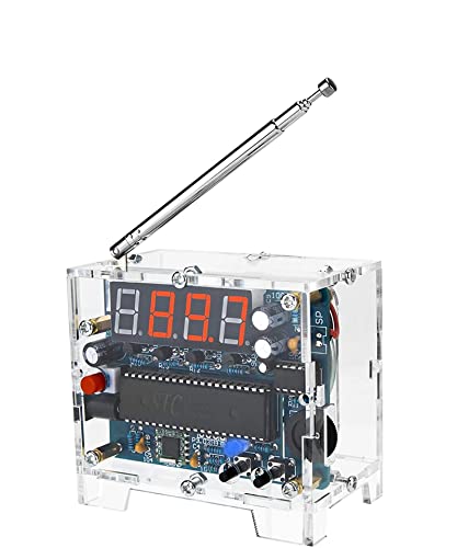 WANGCL Kit de Receptor FM de Radio Digital - Radio Digital 87 MHz-108 MHz Ajustar Altavoz Receptor inalámbrico con Cable de alimentación fácil de Montar para el Aprendizaje de Soldadura la educación