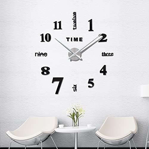 Warminn Reloj de Pared DIY 3D Relojes de Pared de diseño Moderno acrílico Relojes de Pared Decoración Relojes para Oficina Sala de Estar Dormitorio Reloj de Regalo para el hogar Artículo Decorativo