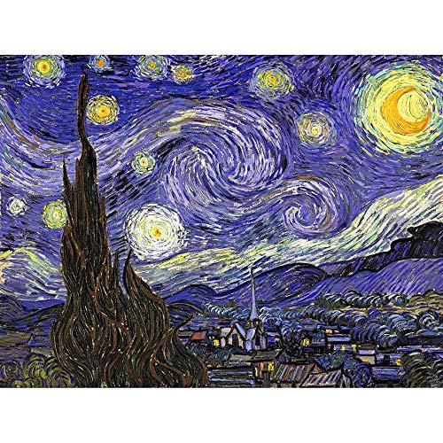 Wee Blue Coo Vincent Van Gogh Starry Night Old Master Painting Art Print Poster Wall Decor 12X16 Inch