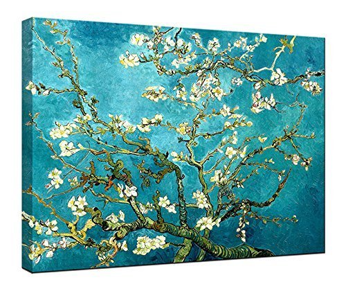 Wieco Art – Lienzo con diseño de Flores de Almendra y Flores de Van Gogh Famosas Pinturas al óleo, reproducciones de Flores en Lienzo, Listo para Colgar para Decorar el Dormitorio o el hogar