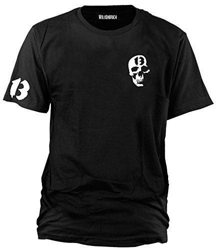 Wolkenbruch® Sputnik-Shirts - Camiseta (tallas de la M a la XXXXL), diseño de calavera 13, Negro , L