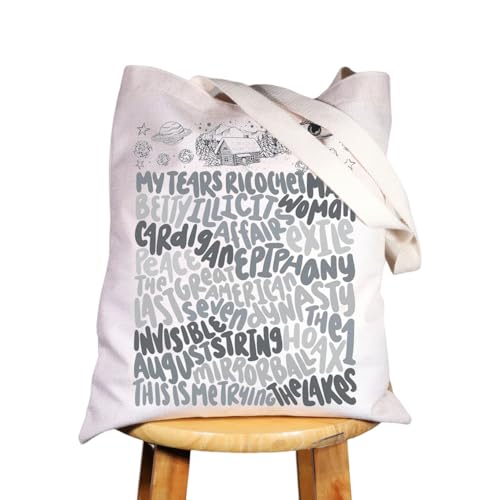 WZMPA Folklore Musical Tote Bag Singer Album Gift Tour Concierto Reutilizable Bolsa de comestibles Canción Amante de la Música Regalo, My Tears Rico Tg, Large