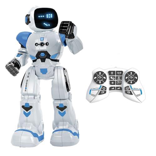 XTREM BOTS - Robbie, Robot para Niños, Robot Juguete Programable 50 Movimientos, 20 Expresiones Faciales, Robots Juguetes, Juego Robotica, Robótica Educativa