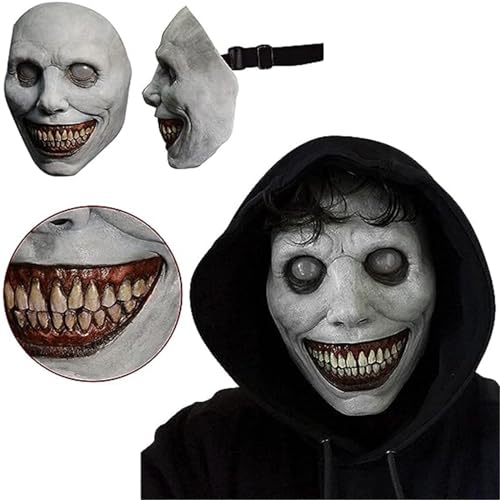 XUJAIOLQP Máscara de Halloween, máscara de miedo para adultos, máscara espeluznante de Halloween, decoración de terror de Halloween, accesorios de disfraz de cosplay, accesorios de decoración de