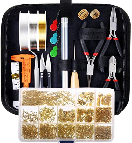 XUTONG Kits de líneas de joyería, que incluyen herramientas y y accesorios para principiantes de bricolaje para hacer y reparar joyas